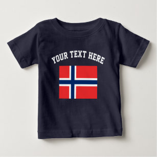 Camiseta Para Bebê O futebol de bandeira de Noruega ostenta o