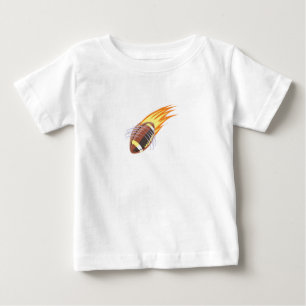 Camiseta Para Bebê O futebol flamejante -