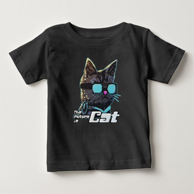 Camiseta Para Bebê O Futuro é Gato (Frente)