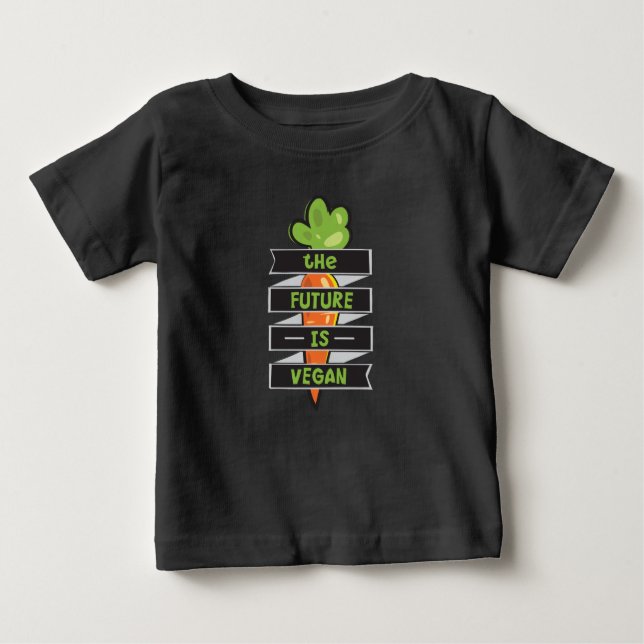 Camiseta Para Bebê O futuro é Vegan (Frente)