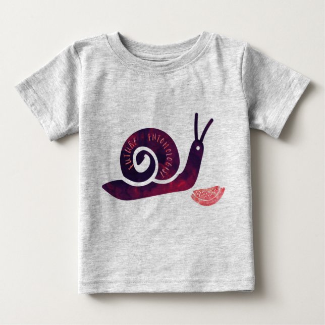 Camiseta Para Bebê O Futuro Entomologista Snail Toddler Garota Longa (Frente)