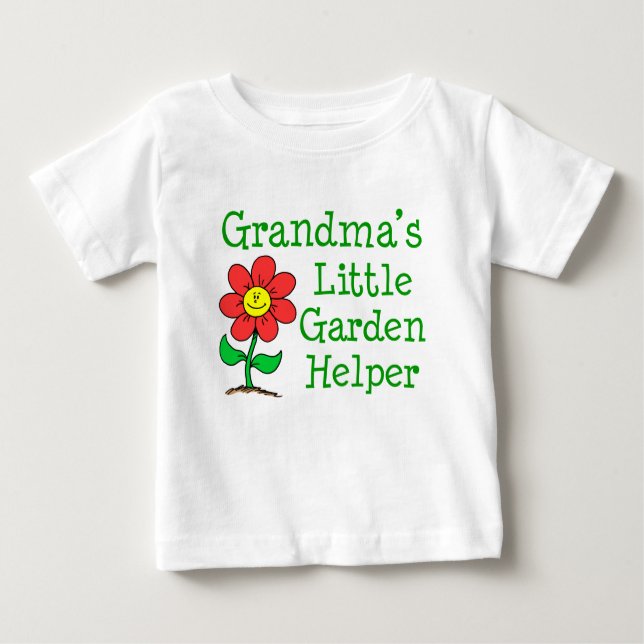 Camiseta Para Bebê O Garden Helper da vovó (Frente)