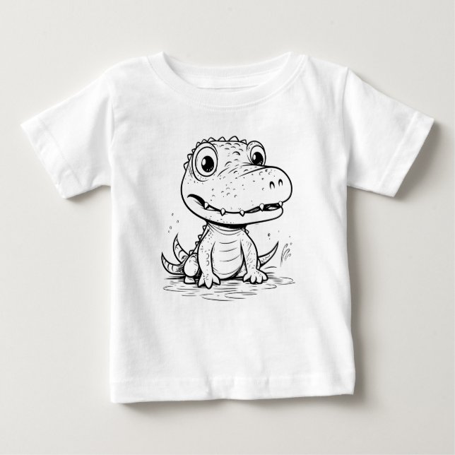 Camiseta Para Bebê O Gator a cores (Frente)