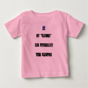 Camiseta Para Bebê O *Glamma* de M pode Defibrillate sua avó