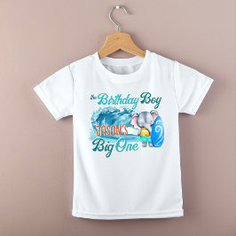Camiseta Para Bebê O grande elefante do bebê de aniversário da surfe
