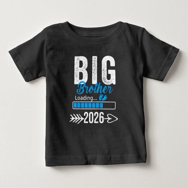 Camiseta Para Bebê O Grande Irmão Carregando 2026, Promovido a Grande (Frente)