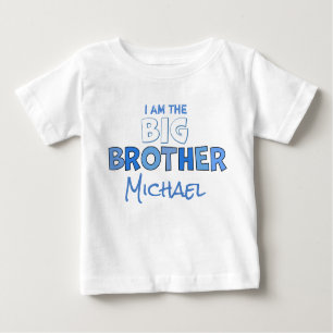 Camiseta Para Bebê O Grande Irmão Cute Boy Personalizado Azul