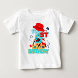 Camiseta Para Bebê O Grande Um O-fish-ally Um | Primeiro Aniversário