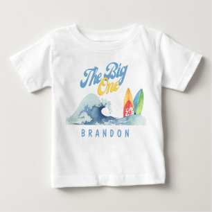 Camiseta Para Bebê O Grande Um Primeiro Aniversário Mostra O Nome Per