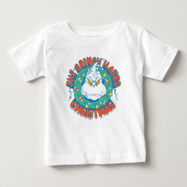 Camiseta Para Bebê O Grinch Odeia O Natal (Frente)