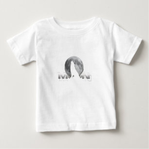 Camiseta Para Bebê o grito do lobo sob a lua cheia