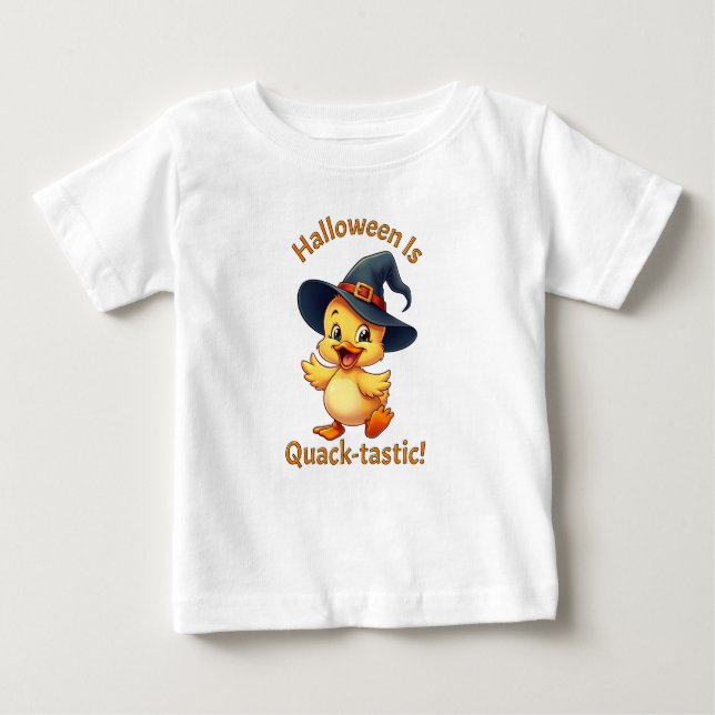 Camiseta Para Bebê O Halloween É Tímido! Coroa (Frente)