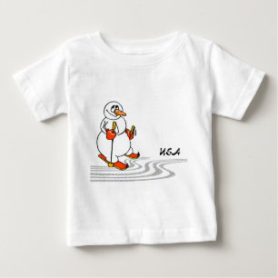 Camiseta Para Bebê O Homem de Neve do Esqui -