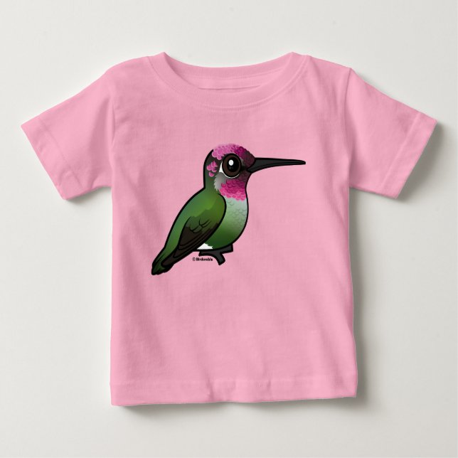 Camiseta Para Bebê O Hummingbird de Anna (Frente)
