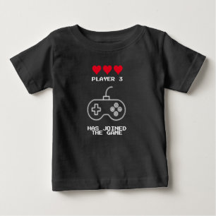 Camiseta Para Bebê O Jogador 3 Aderiu À Estrutura De Jogo Corresponde