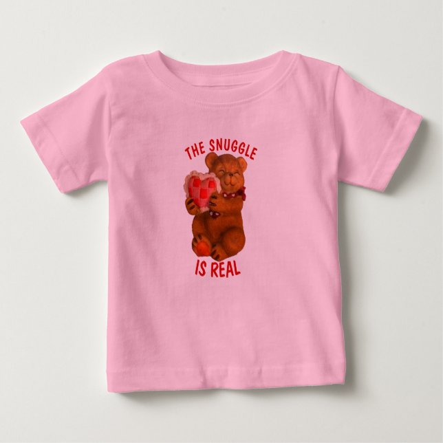 Camiseta Para Bebê O Jogo é Urso Real com Coração (Frente)