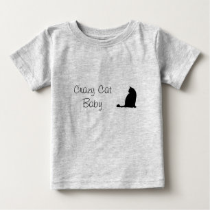 Camiseta Para Bebê O jumpsuit louco do bebê do gato!