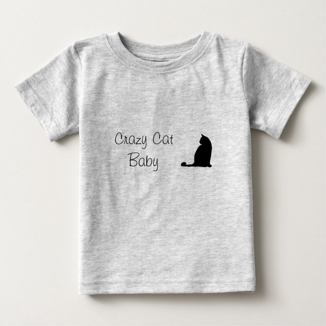 Camiseta Para Bebê O jumpsuit louco do bebê do gato! (Frente)