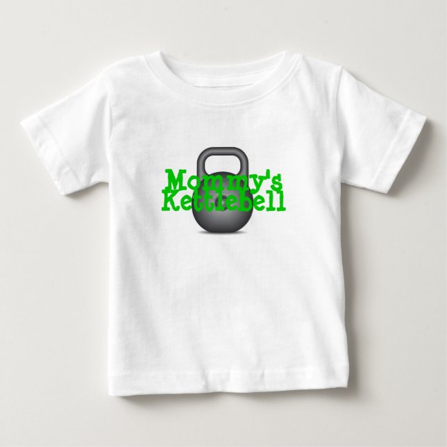 Camiseta Para Bebê O Kettlebell da mamã (Frente)