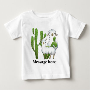 Camiseta Para Bebê O lama bonito adiciona o t-shirt do nome ou da