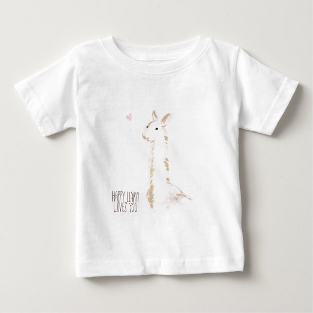 Camiseta Para Bebê O lama feliz ama-o (Frente)