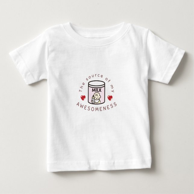Camiseta Para Bebê O Leite É A Fonte De Consciência (Frente)