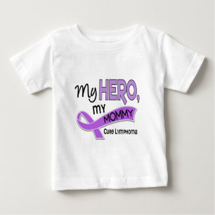 Camiseta Para Bebê O linfoma de Hodgkin MEU HERÓI MINHAS MAMÃES 42