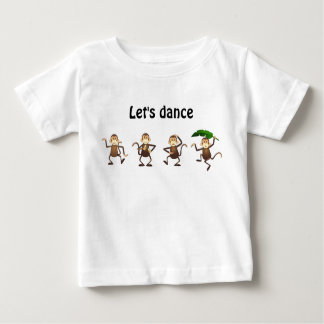 Camiseta Para Bebê O macaco da dança, deixou-nos dançar