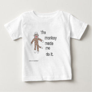 Camiseta Para Bebê O macaco fez-me fazê-lo