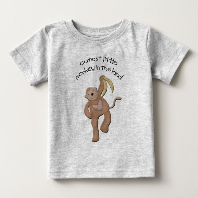 Camiseta Para Bebê O Macaco Mais Pequeno da Terra (Frente)