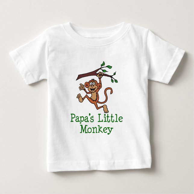 Camiseta Para Bebê O macaco pequeno da papá (Frente)