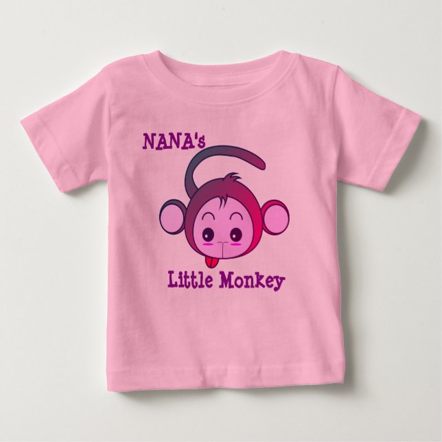 Camiseta Para Bebê O macaco pequeno de Nana (Frente)