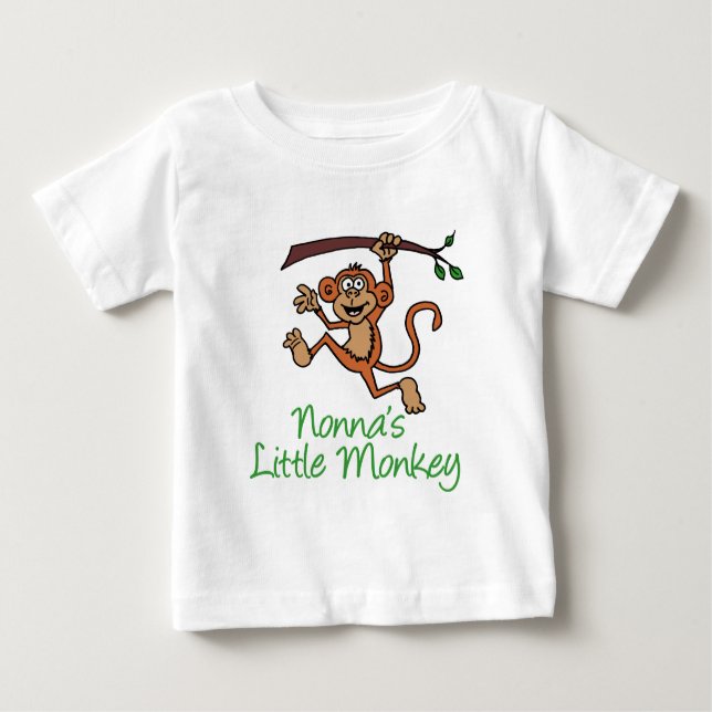 Camiseta Para Bebê O macaco pequeno de Nonna (Frente)