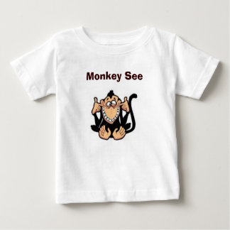 Camiseta Para Bebê O macaco vê