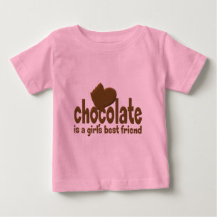 Camiseta Para Bebê O melhor amigo da menina do chocolate