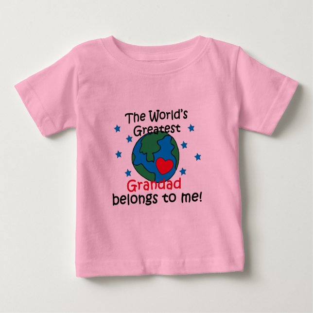Camiseta Para Bebê O melhor Grandad pertence-me (Frente)