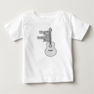 Camiseta Para Bebê O melhor guitarrista do mundo. preto e branco