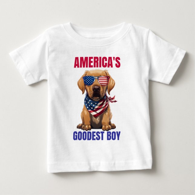 Camiseta Para Bebê O Melhor Labrador da América (Frente)
