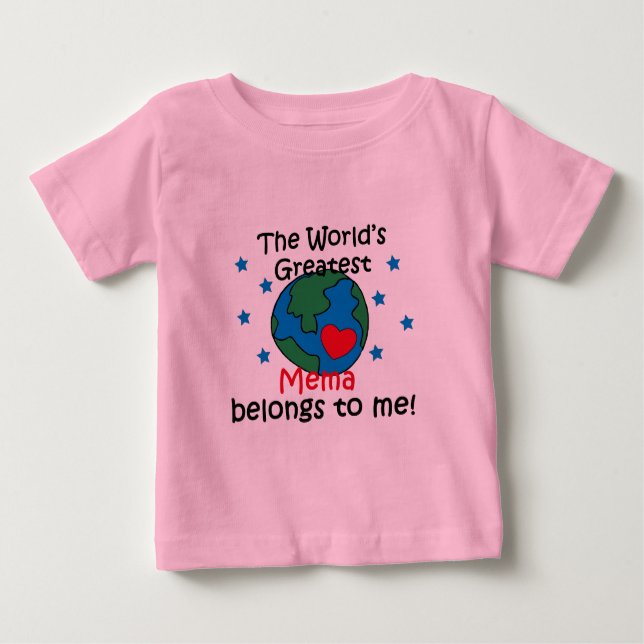 Camiseta Para Bebê O melhor Mema pertence-me (Frente)