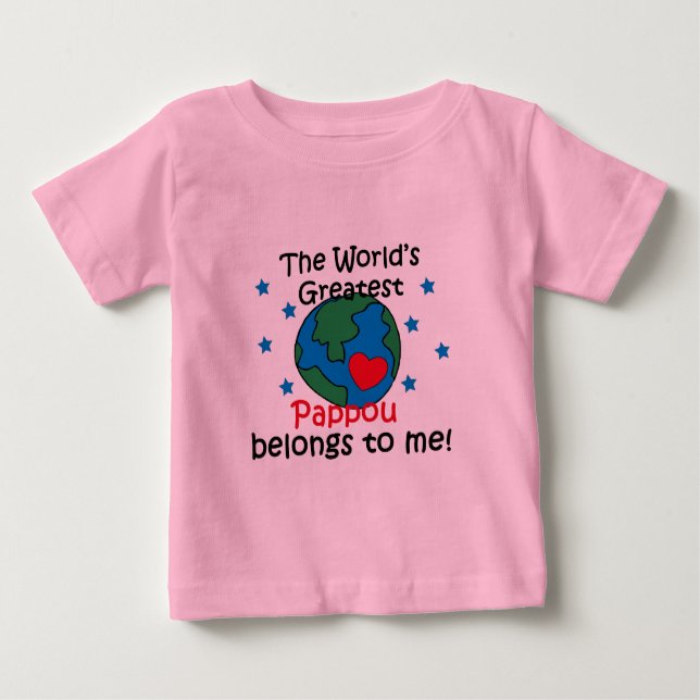 Camiseta Para Bebê O melhor Pappou pertence-me (Frente)