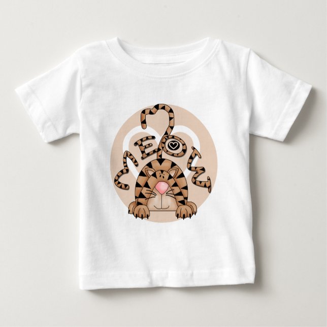 Camiseta Para Bebê O Meow do gato (Frente)
