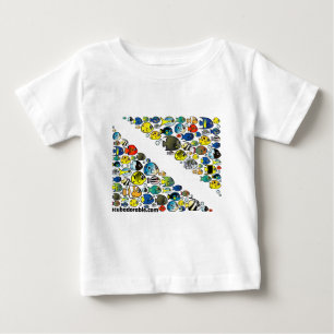 Camiseta Para Bebê O mergulhador de Scubadorable embandeira para