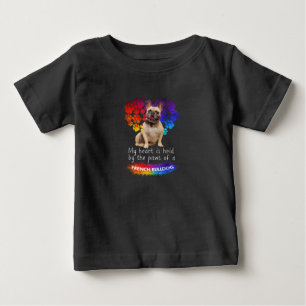 Camiseta Para Bebê O Meu Coração É Detido Pelas Patas De Um Bulldog F