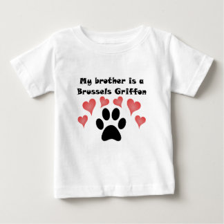 Camiseta Para Bebê O Meu Irmão É Um Griffon De Bruxelas
