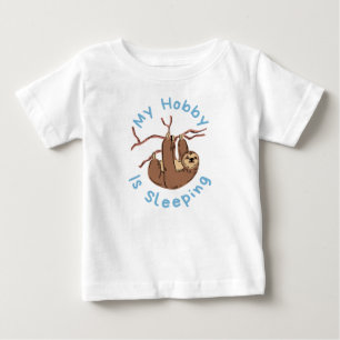 Camiseta Para Bebê O meu passatempo é dormir o bebê T-Shirt