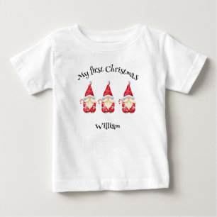 Camiseta Para Bebê O Meu Primeiro Bebê De Natal.