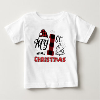 Camiseta Para Bebê O meu primeiro bebê de Natal, 1rua de Natal