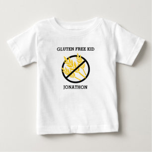 Camiseta Para Bebê O miúdo sem glúten não personalizou nenhum glú