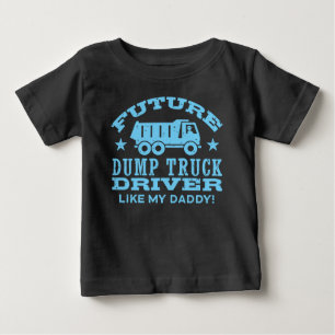 Camiseta Para Bebê O motorista de camião basculante futuro gosta de