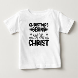 Camiseta Para Bebê O Natal começa com Cristo-61491